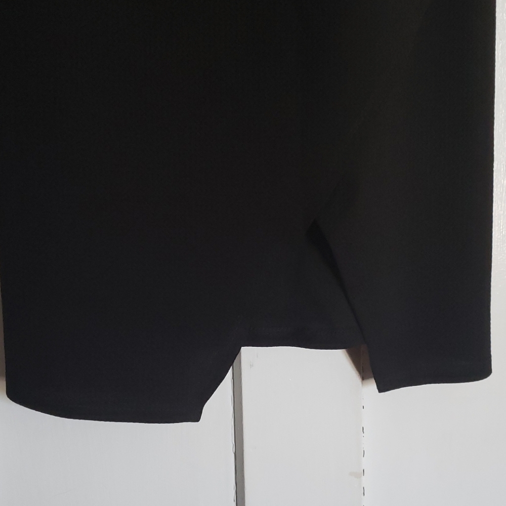 Black Pencil Skirt w/ Slit - Picture 2 of 2